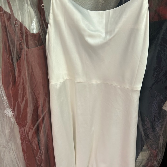 Dreaming in Luna white satin mini dress - Picture 3 of 3